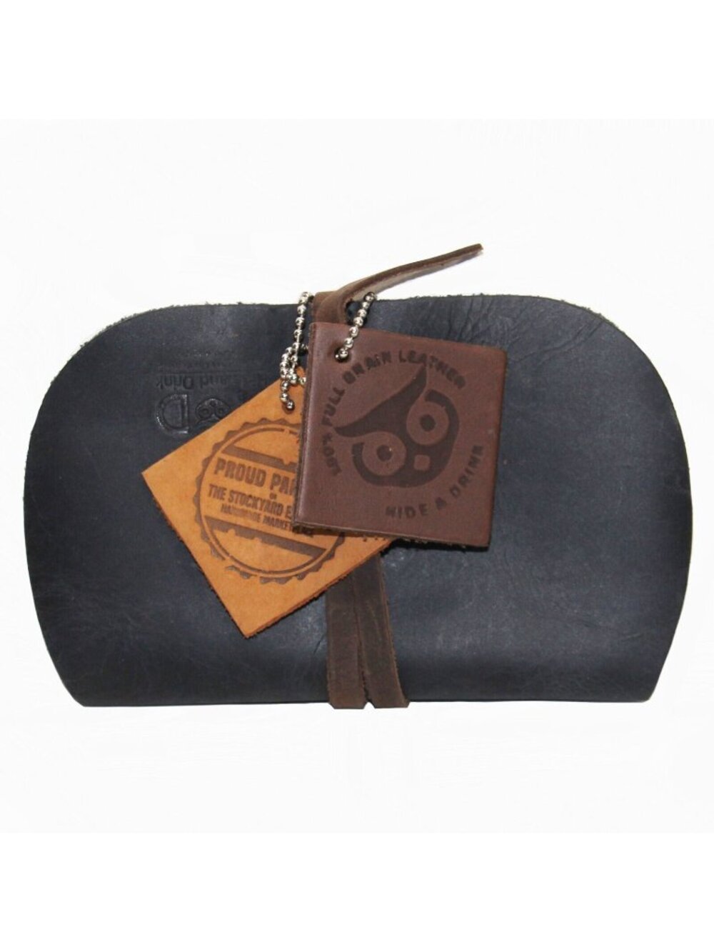 Rustic Leather Sunglass Wrap Slim Travel Soft Storage Black